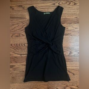 Velvet by Graham & Spencer “Laine” Midnight Sleeveless Tank w/ Twist Knot front